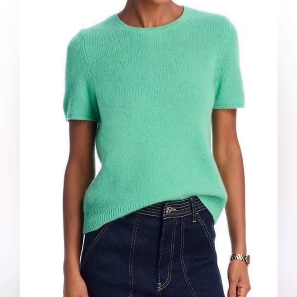 H by Halston Vibrant Green 100% Cashmere Knit Sweater